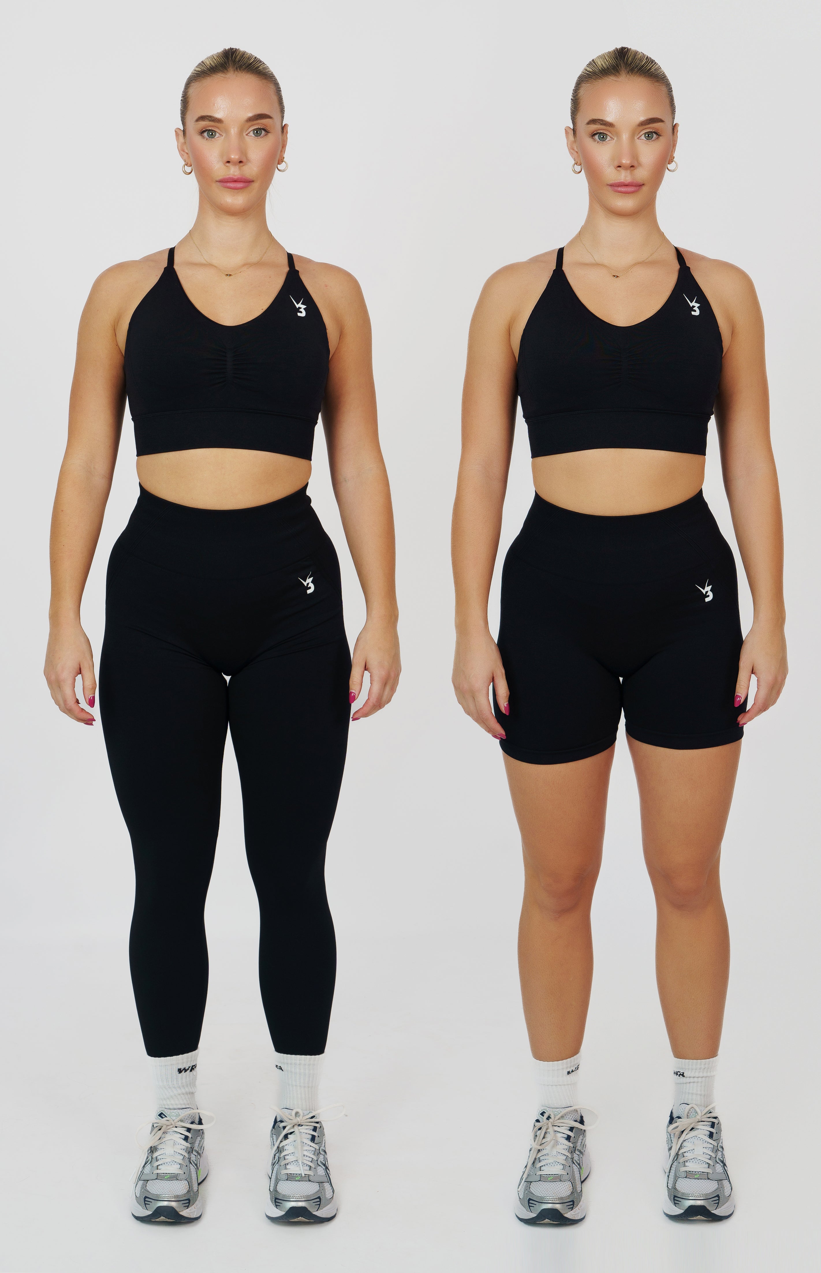 Form Seamless Scrunch Sports Bra, Leggings & Shorts Set - Black